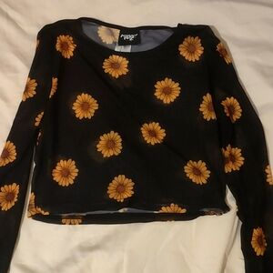 Sunflower sheer crop top 🌻